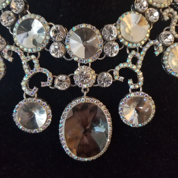 Cache Mirrored Rhinestone Statement Necklace NWT - Picture 11 of 11